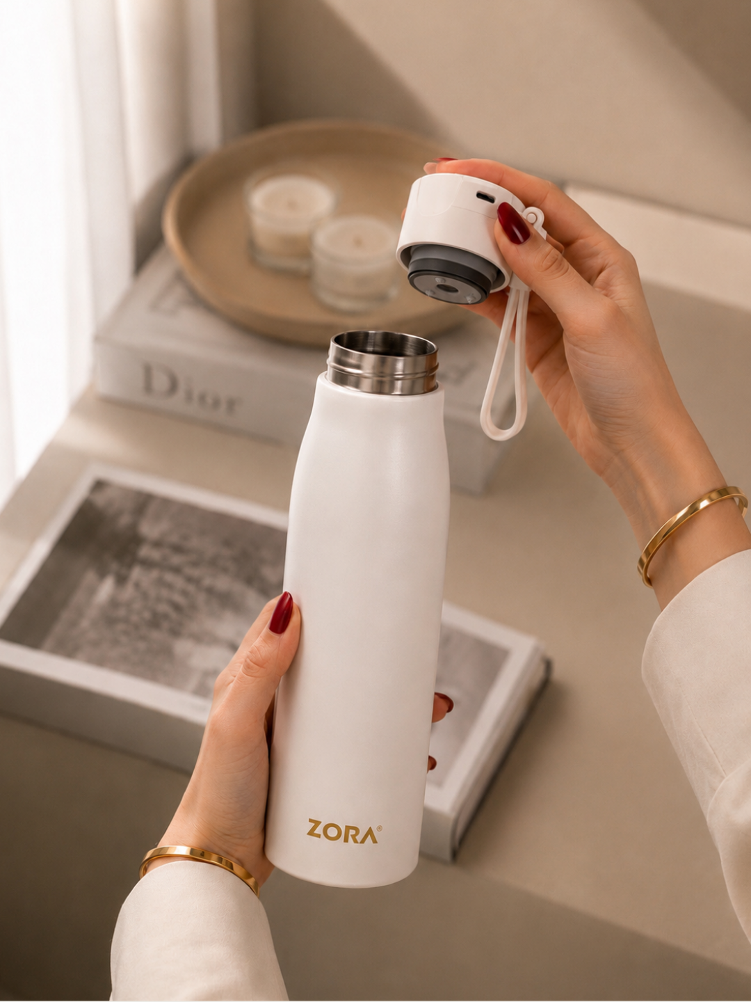 ZORA UV flašica termos za vodu 500ml sa sterilizacijom vode i led displejem za prikaz temperature